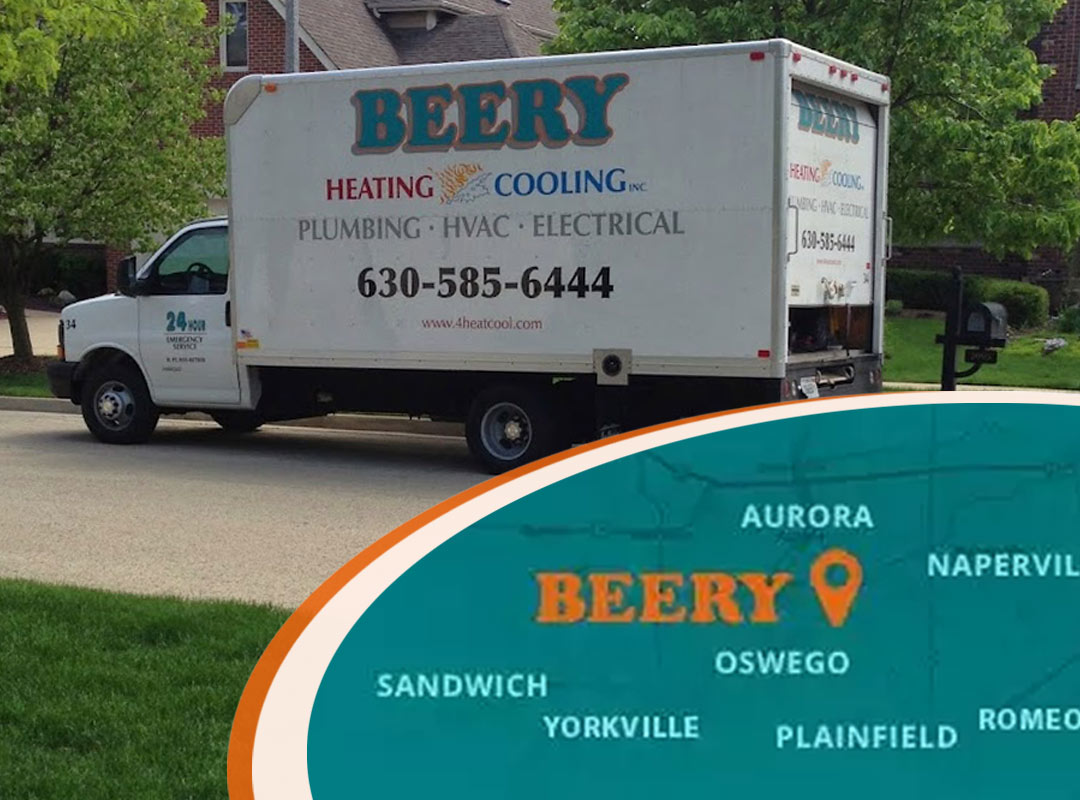 Berry hvac truck with illinois location map